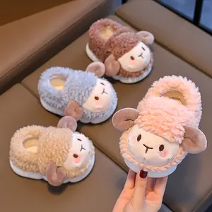 1 Pair Kids' Plush Sheep - Cute /Baa Sheep Design with Plush Lining & EVA Sole, Warm Winter Indoor/Outdoor Shoes Boys & Girls, Soft Low-Cut Animal Clothing-Like Footwear (Multi-Color Options)