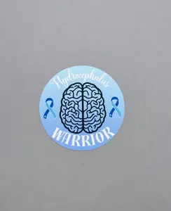 Hydrocephalus Warrior Brain Sticker or Magnet