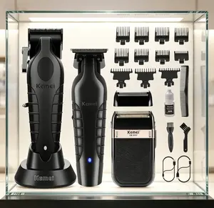 KEMEI Professional Hair Clippers, Hair/Beard Trimmer, Eletric Shaver Set for Men, Cordless Beard Trimmer, Rechargeable Barber Clippers, USB Fade Clipper Haircutting Kit, KM-2299, KM-2296, KM-2024