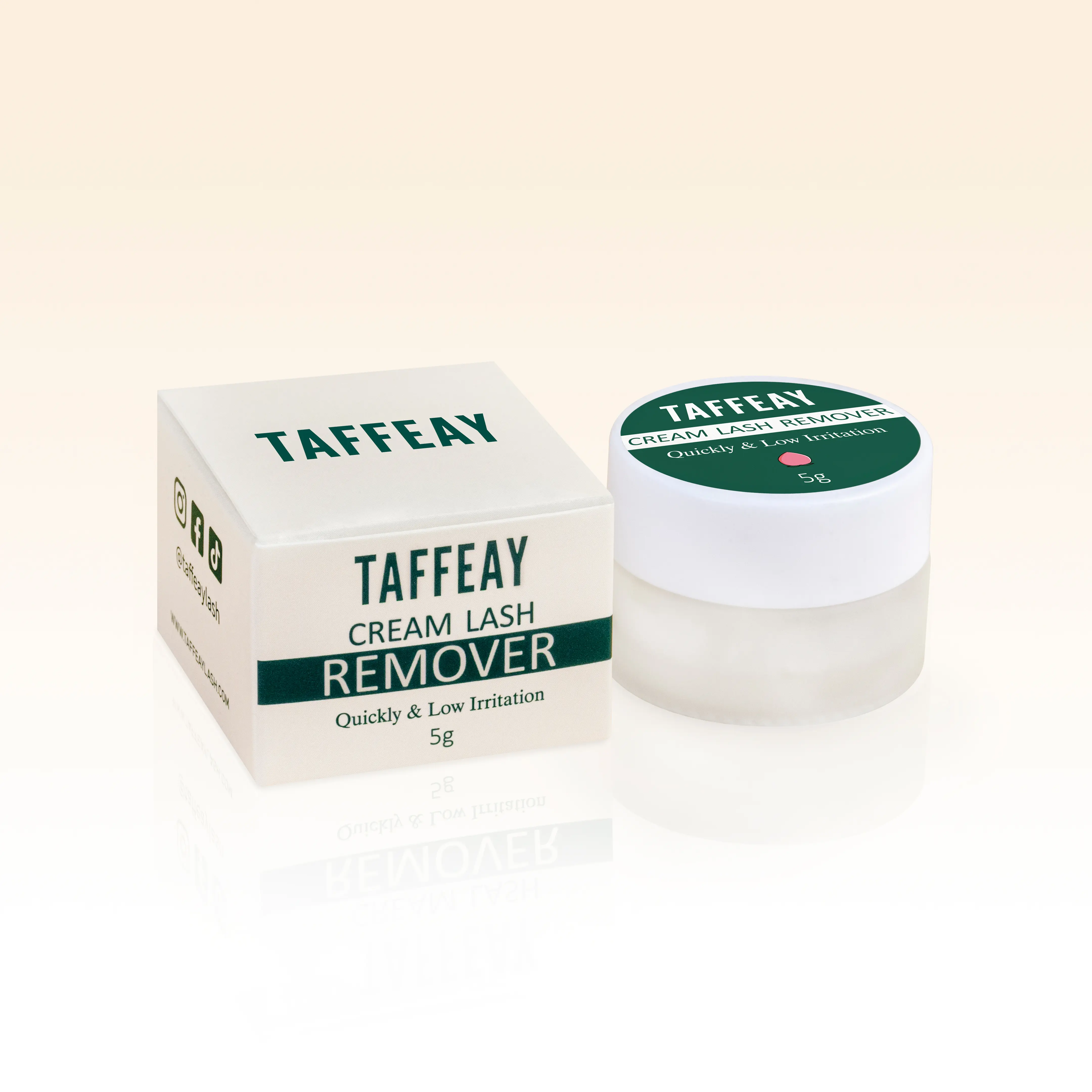 TAFFEAY Scented Eyelash Glue Remover - Gentle Cream Form with Peach Fragrance, Hypoallergenic for Sensitive Eyes, Easy to Apply, Suitable for All Skin Types, 5g, Cosmetic Lash Routine Essential (Available Sizes Note: 5g Option Included)