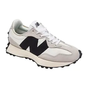 New Balance Women's 327 White/Black Sneaker with Suede & Nylon Upper