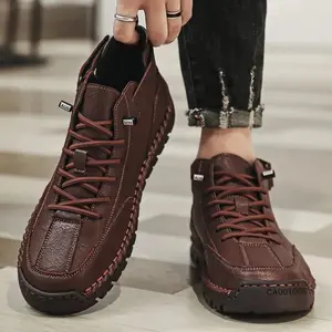 Unisex Vintage Leather Ankle Boots| Non-Slip Casual Walking Shoes| Soft Cushion Comfort Sneakers| Streetwear Everyday Fashion Shoes for Men & Women👟🔥