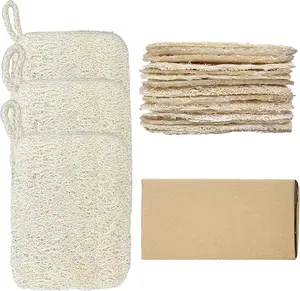 Natural Cleaning Sponges 100% Organic Luffa Dish Scrubber Plant-Based Compostable Kitchen Dishwasher Sponge Cleans Sink Grout & Tile Non Scratch Scouring Pad 4.4 x 2.8 in Pack of 3 Stainless Steel Grill and Cookware Lavender Lemon Wood Hotel Diffuser Oil