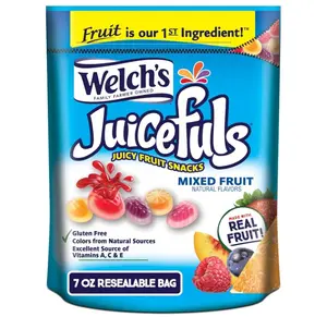 Welch's Juicefuls Juicy Fruit Snacks, Mixed Fruit, Fruit Gushers, Gluten Free, Sharing Size Bags, 7 oz (Pack of 1)