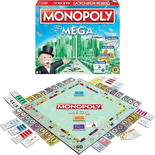 Winning Moves USA Mega Edition Board Game with Speed Die, Ages 8+ Strategy Play Classic Family Game for 2-8 Players