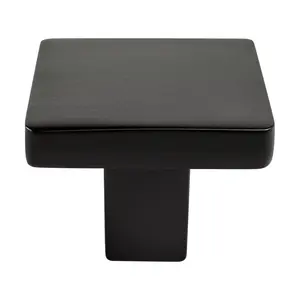 212 MAIN Berenson Contemporary Advantage 1 Matte Black Square Knob - Zinc Door Hardware, Decorative Hardware for Cabinets with Defined Edges, Square Pull