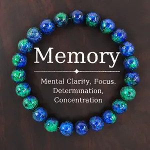 Memory Bracelet Mental Clarity, Focus, Determination, Concentration Healing Crystal Bead Gorgeous Beads Stone Gemstone Jewelry Energy Love Girlfriend Boyfriend Souvenir Valentine Father Mother Anniversary New Year Christmas Halloween Birthday Gift