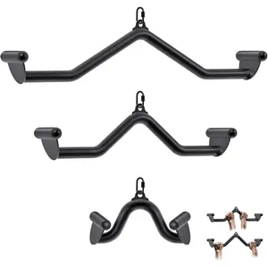 LAT Pull Down Bars  Machine Attachment, Rowing T-bar V-bar Set,  Strength  Handle Grips for  Machine Rowing Machine, 12" 20" 24" 28" 32" Five Sizes