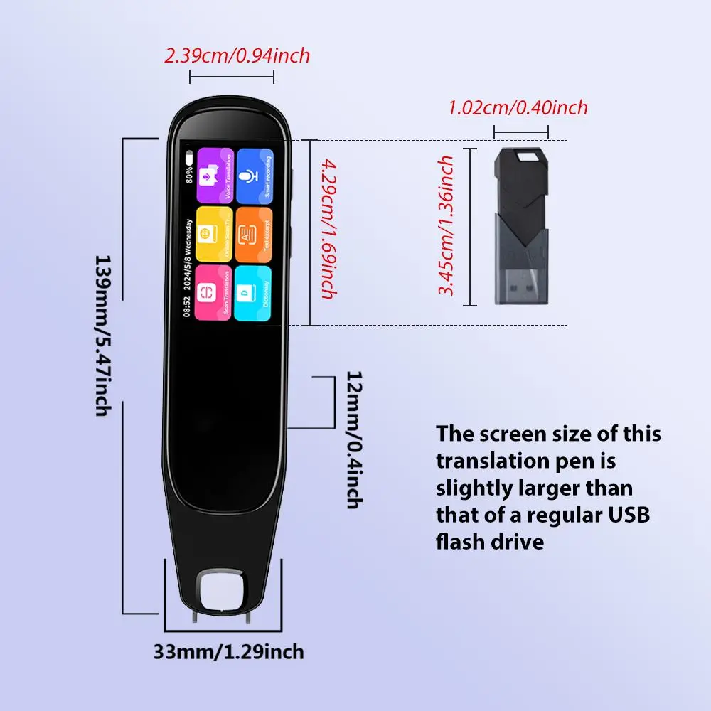 Translation Reading Pens for Adults, Smart Translation Pen, Auxiliary Tools, 134 Language Translation Devices for Reading Support, Language Learners for Voice Dialogue Translation, 60 Languages for Scanning Translation