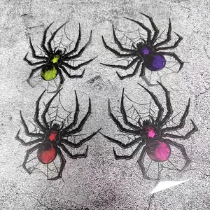 1PC Exclusive Dark Community Halloween Spider Sticker, Multi-color Simulated Venomous Spider Personalized Body Decal, Suitable for Cars, Motorcycles, Skate Helmets, Waterproof & Scratch-resistant Creative Scratch Cover Sticker