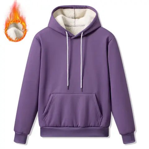 JOGWAVE Women's Premium Fleece-Lined Hooded Sweatshirt - Solid Color, Kangaroo Pocket, Full Sleeves, Loose Cut, Casual Comfy Pullover, Streetwear Hooded Sweatshirts, Suitable for Outdoor Sports & Everyday Wear