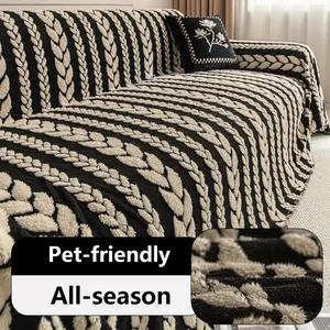 Solid Color Sofa Cover, 1 Count Soft Comfortable Washable Sofa Slipcover, Warm Sofa Protector for Home Living Room, Bedroom, Hotel, Dormitory