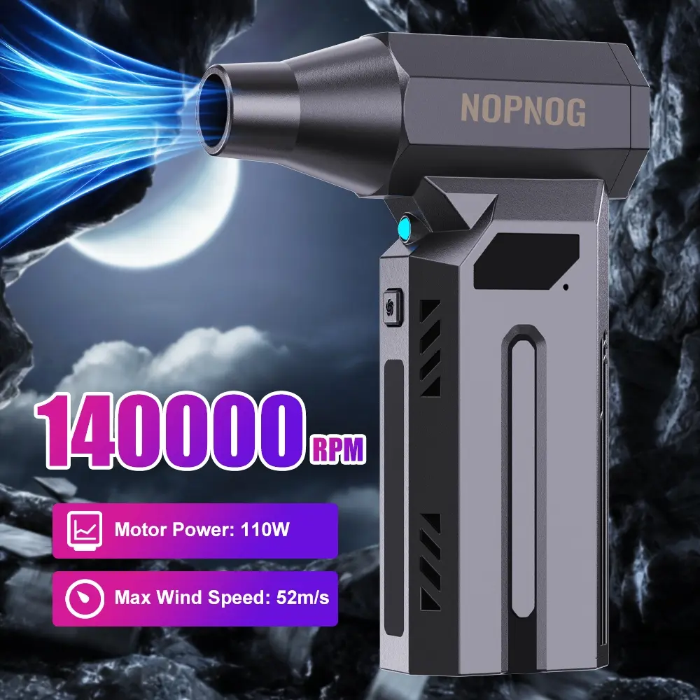 110,000 RPM Powerful Hair Dryer with LED Light, Portable 4-Speed ​​Adjustable Car Dust Remover, Wireless Type-C Charging, Violent Fan, Powerful Hair Blower