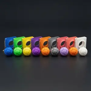 Zorbles Smooth Mechanical Gear Fidget Ball with Case - 3D Printed Dual Functional Home Decor Figurine, Colorful 3D Keychains, Decorative Cubes Figurines