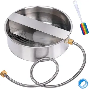 Automatic Dog Water Bowl Dispenser Large Breed Outdoor Pet Water Fountain with Float Valve 6.5L Heavy-Duty Stainless Steel Auto Waterer for Large Dogs Cats Puppy Chicken Goat