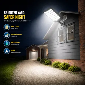 1176-LED Solar Street Light Outdoor, Super Bright 120LM/W Solar Security Light with Motion Sensor, Remote Control & Dusk-to-Dawn Lighting, IP65 Waterproof Solar Powered Yard Light for Driveway, Garage, Patio, Roadway & Backyard