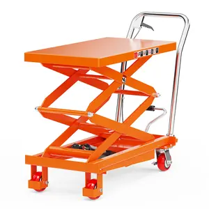 Hydraulic Scissor Lift Table Cart, 330/500 lbs Capacity 50/28.5 Inch Lifting Height Portable Hydraulic Lift Cart with Wheels, Heavy Duty Lifting Platform Dolly for Material Handling
