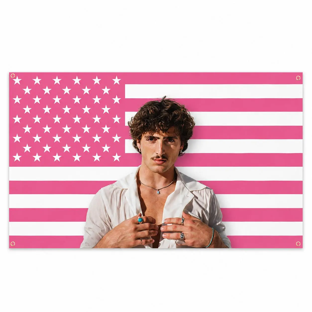 Benson Boone Pink USA Flag Wall Banner 3x5 Ft, Fan Poster Flag, Dorm Room Decor Gift