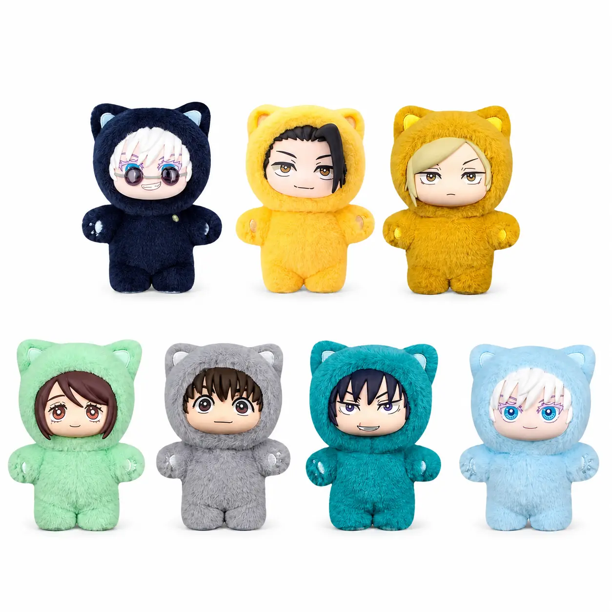 Miniso Jujutsu Kaisen x Nekopara Party 14cm Polyester Vinyl Plush Blind Bags - Sealed Hobby Box, Mystery Toys, Satoru Gojo Stuffed Merch, Cute Plush Bag Pendant, Cozy Cuddles Gift for Kids (Back to School)