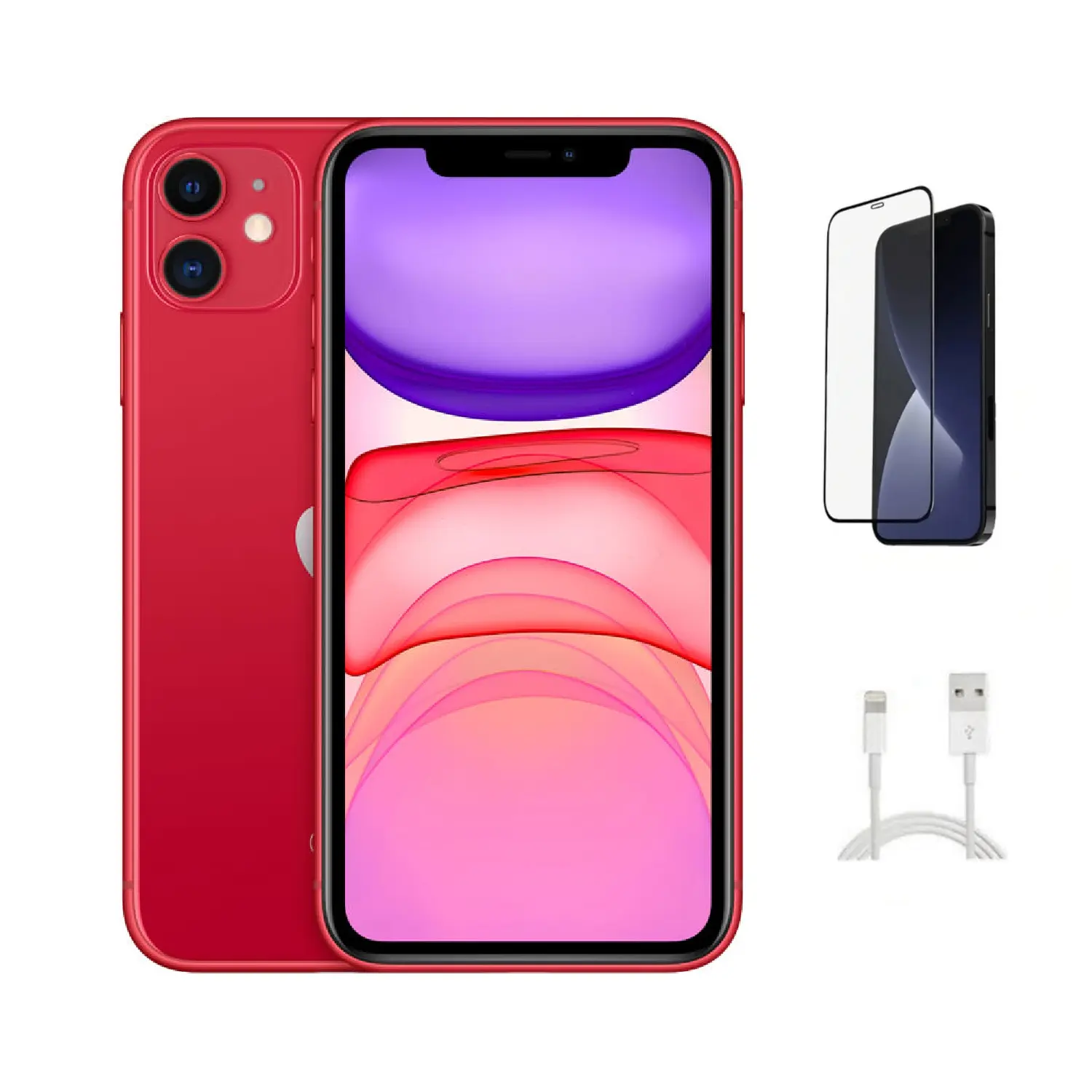 Refurbished iPhone 11 (Tracfone/Straigh TalkOnly)-Excellent Condition with Pre-Installed Tempered Glass & 1 Year Warranty A2111