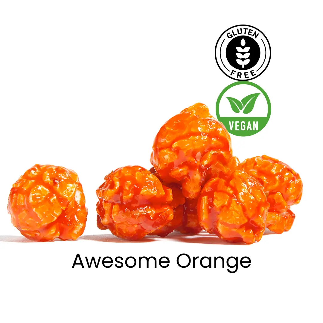 Awesome Orange Candy Popcorn | Vegan | Gluten Fre