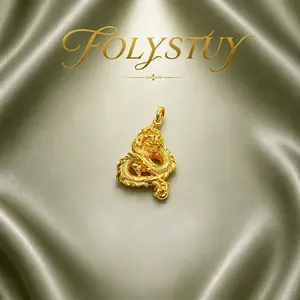 [FOLYSTUY (K141) ] Vintage Dragon Sculpture Pendant, Retro Everyday Jewelry