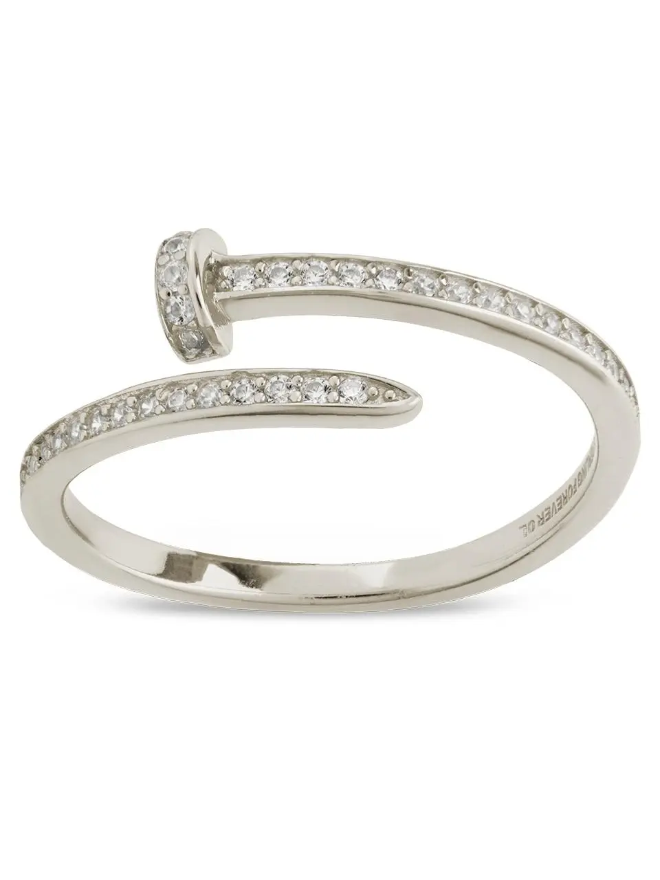 Sterling Silver 2mm Journey Twisted Sparkle Wrap Ring, Unique Fashion Everyday Ring Jewelry