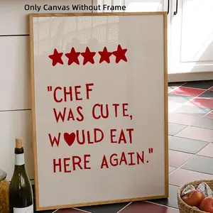 Kitchen Quotes Canvas Poster, 1 Count Unframed Trendy Wall Art, Preppy Girly Kitchen Decor, Home Decor, Modern Home Decor, Wall Picture for Dining Room, Living Room, Dorm, Ornaments