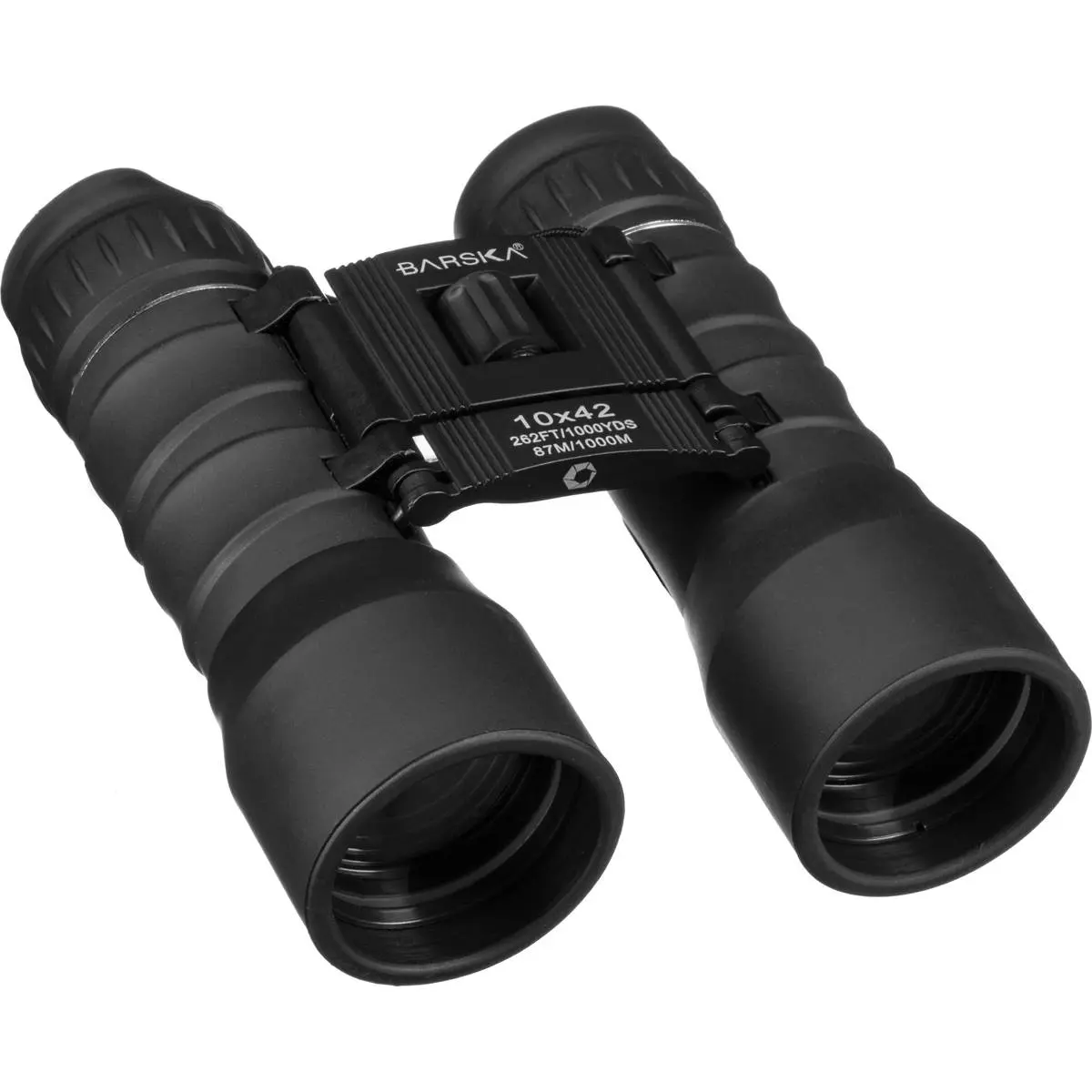 Barska 10x42 Lucid View Weather Resistant Roof Prism Binocular with 5.0 Degree Angle of View, Blue Lens, Black