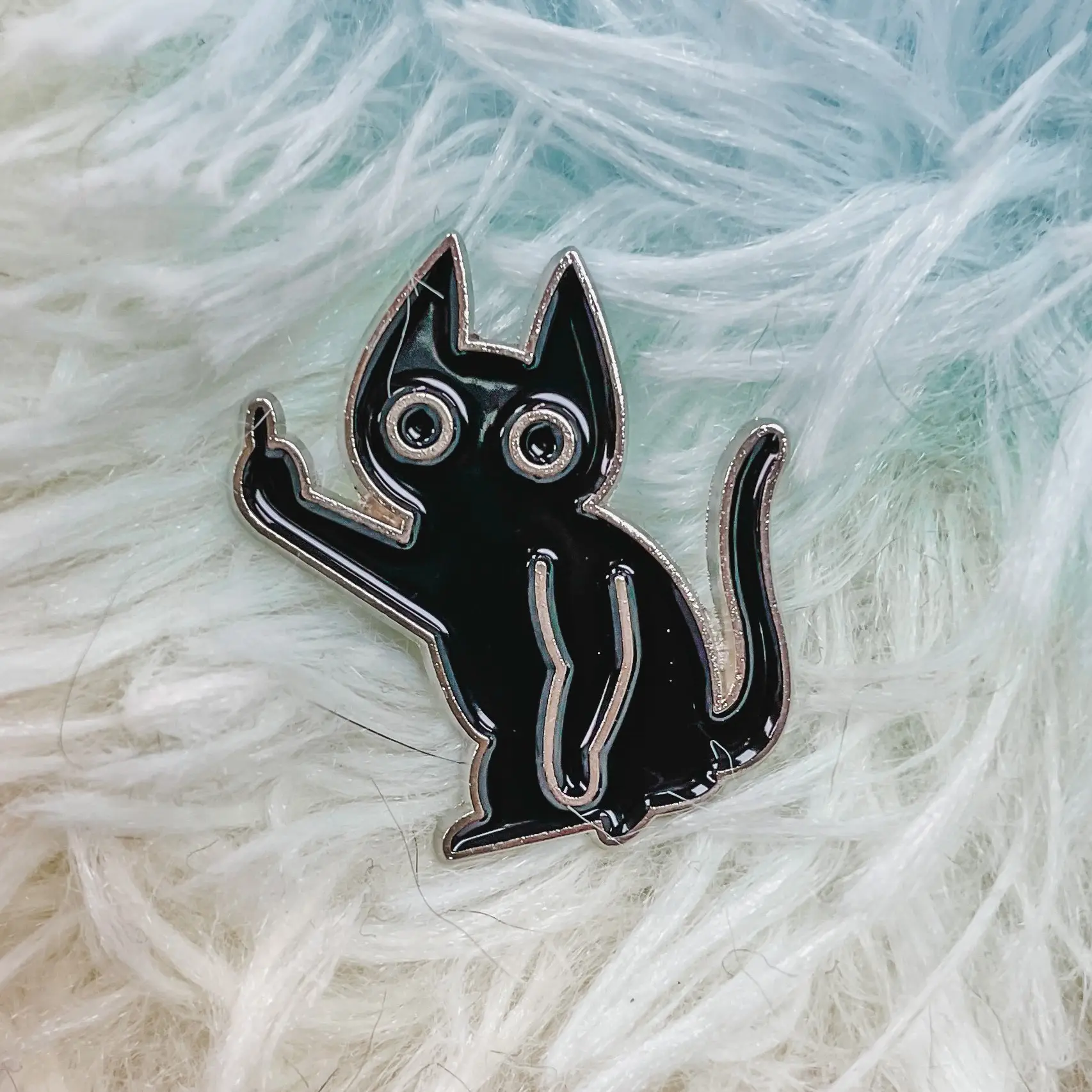 Spicy Black Kitty Enamel Pin