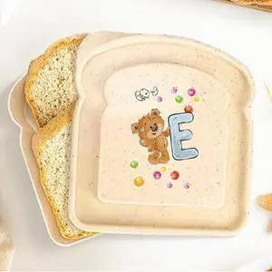 Toast Shaped Letter Pattern Lunch Box, Bento Box, 1 Count Portable Breakfast Organizer Case with Lid, Large-capacity Bread Sandwich Container for Indoor & Outdoor