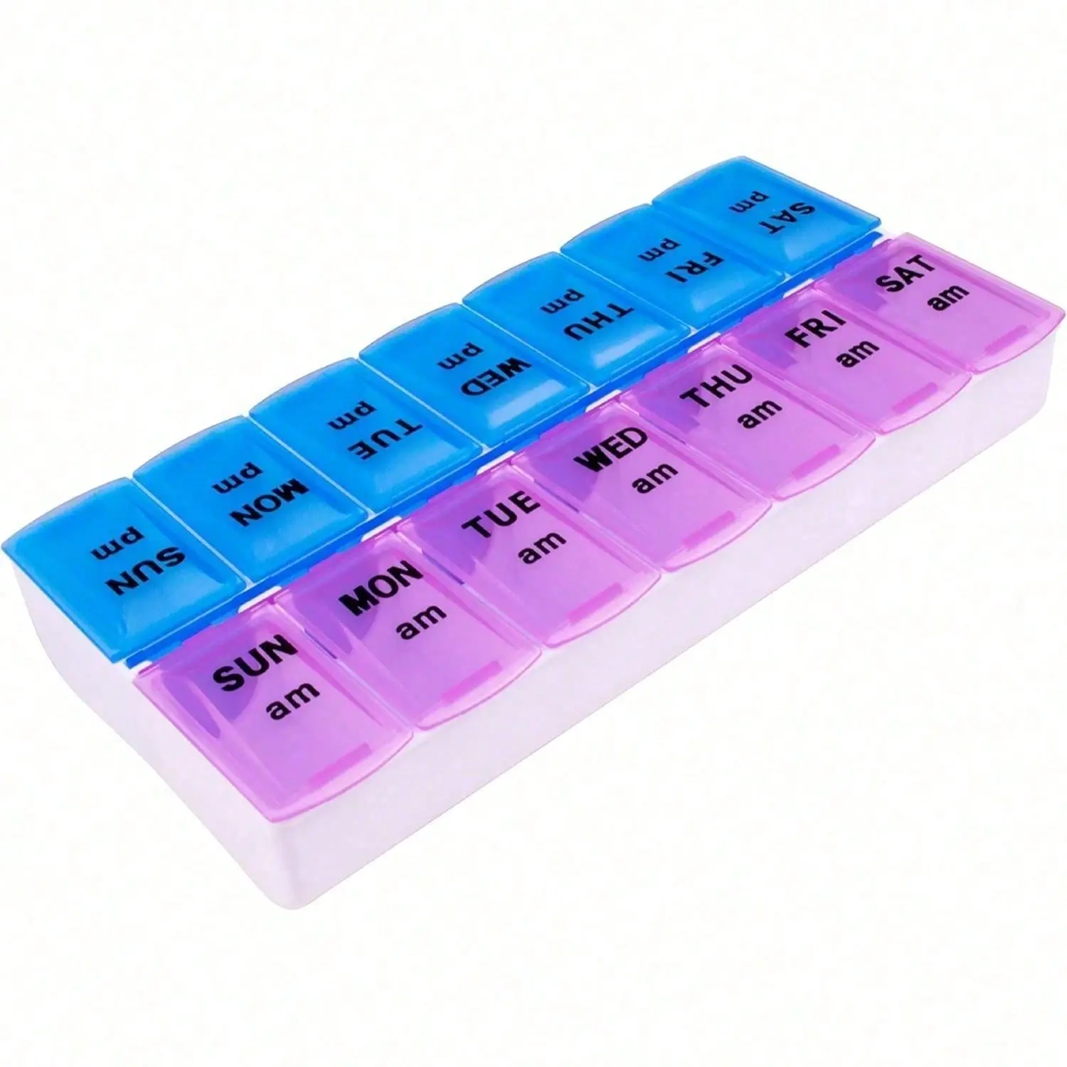7-day Pill Storage Box, 1 Count Portable Large Capacity Pill Organizer, Daily Pill Storage Box for Home Office Travel, Home Supplies, Home Decor, Medical Care Box, Healthcare, Vitamin Organizer, Supplement Organizer, Multicolor Medicine Organization Aid