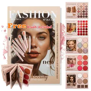67 Color Eyeshadow Palette, Shimmering Eyeshadow Palette, 5 Layer Book Style Makeup Palette, Includes 67 Professional Shades, Portable Makeup Book with Blush, Contour, Highlighter, Lipstick