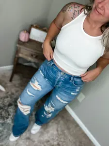 Every Day Basic Cropped Tank, White