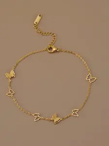 Stainless Steel Butterfly Anklet, Dainty Foot Jewelry Accessory, Perfect Gift Idea for Her, Stylish Everyday Wear
