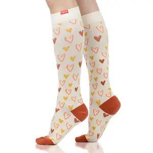 VIM & VIGR Falling For You Merino Wool Compression Socks Knee-High Graduated Support for Travel, Work & Everyday Wear