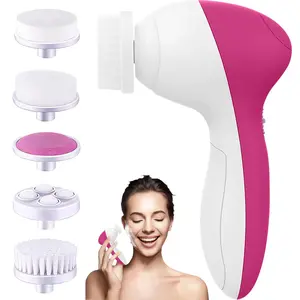 Waterproof Facial Cleansing Brush with 5 Exfoliating Brush Heads, Electric Face Scrubber Cleanser Brush by  - Face Brush for Gentle Exfoliation and Deep Scrubbing Gift for Women & Men