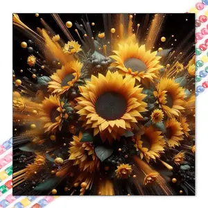 1 set of DIY diamond painting kit, 5D diamond art set, DIY decoration sunflower, blooming, colorful. Mosaic, diamond art, DIY art home decor.
