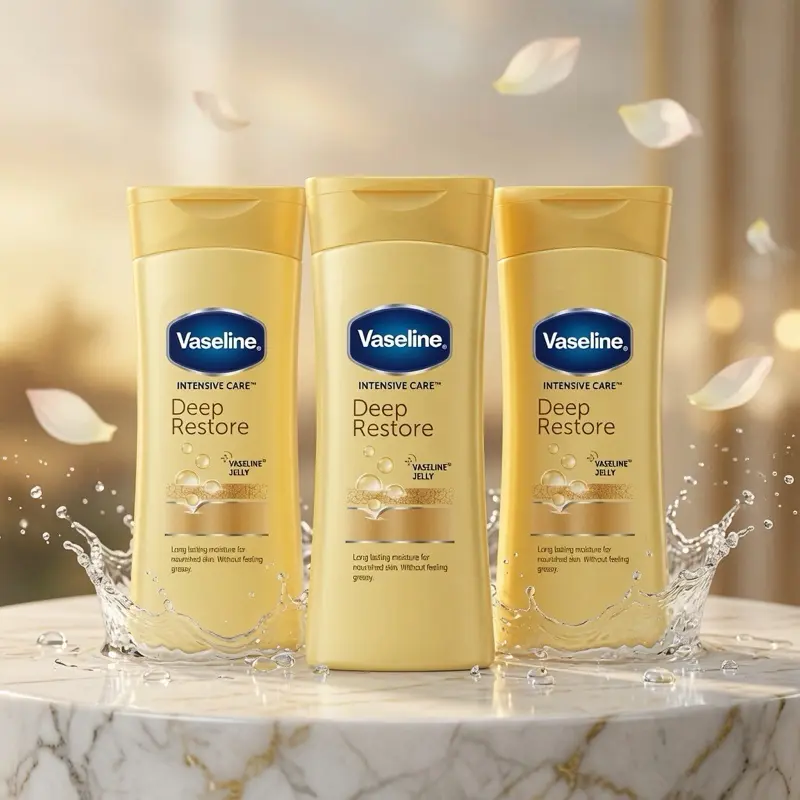Vaseline Intensive Care Deep Restore Body Lotion for Dry, Damaged Skin, Intense Hydration Moisturizer, 100 ml Travel Size (Pack of 3), Skin Care, Moisturizers, Body Care Lotions