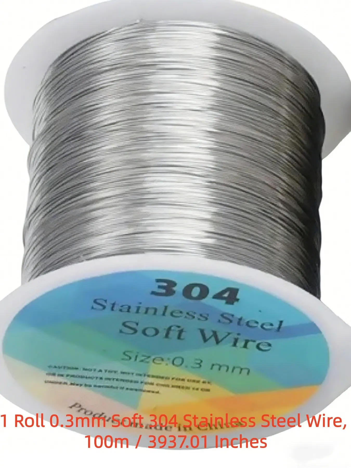1 Roll 0.3mm Soft 304 Stainless Steel Wire 100m, Ideal for Jewelry Making, Bracelet Making, Beading Supplies, Bead Threading, DIY Crafts, Diy Jewelry Accessories, Flexible Durable, Metal Finish