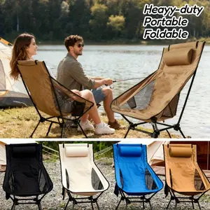 Portable moon camping chair, oversized high-back camping chair, portable leisure chair, Folding Picnic Chair, folding camping chairs, with strong support, durable and easy to carry, suitable for fishing, traveling, picnicking and outdoor activities