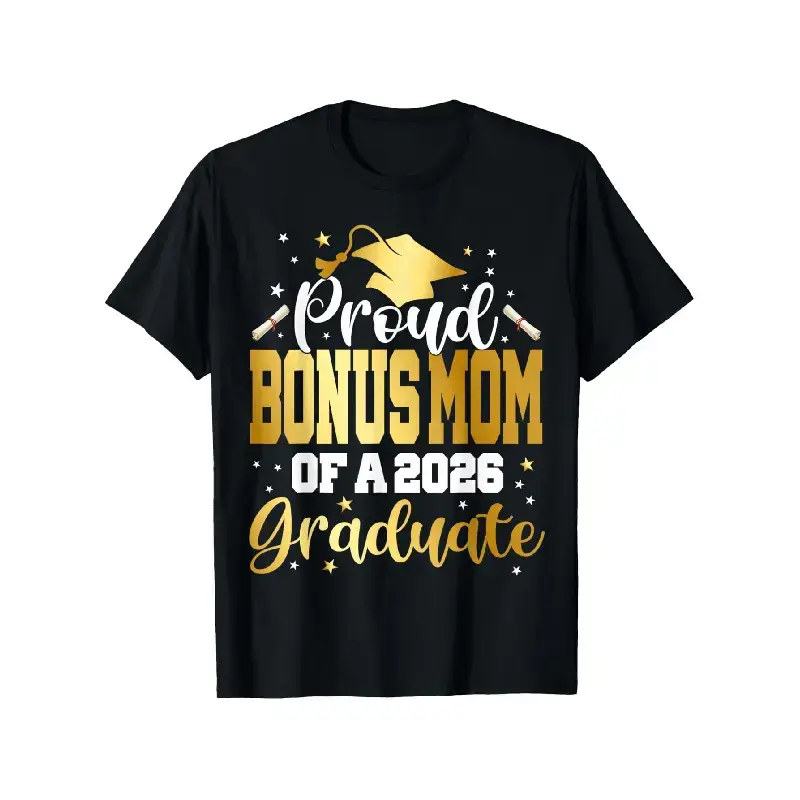 Men's Slim Fit Soft Fabric Short-Sleeve Casual T-Shirt - 2026 Proud Bonus-Mom Graphic Top for Everyday Wear, Menswear