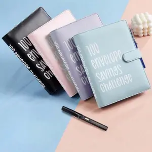 100 Envelopes Money Saving Challenge - A5 Money Saver Budget Binder Book with Cash Envelopes and Numbers, 100-Days of Easy and Funny Ways to Save $5,050 Cash Envelope Challenge Binder, Pink