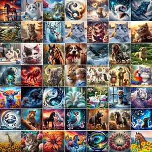 10pcs/20pcs/30pcs DIY Diamond Painting Kit, Diamond Art Tools, Animal Landscape Patterns, Full Drill Art Set for Wall Decor, Beginner Friendly Gift
