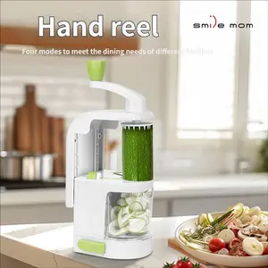 4-In-1 Spiral Vegetable Slicer, Rotating Blade Veggie Spiralizer, Zucchini Noodle Maker, Strong Vacuum Vegetable Cutter