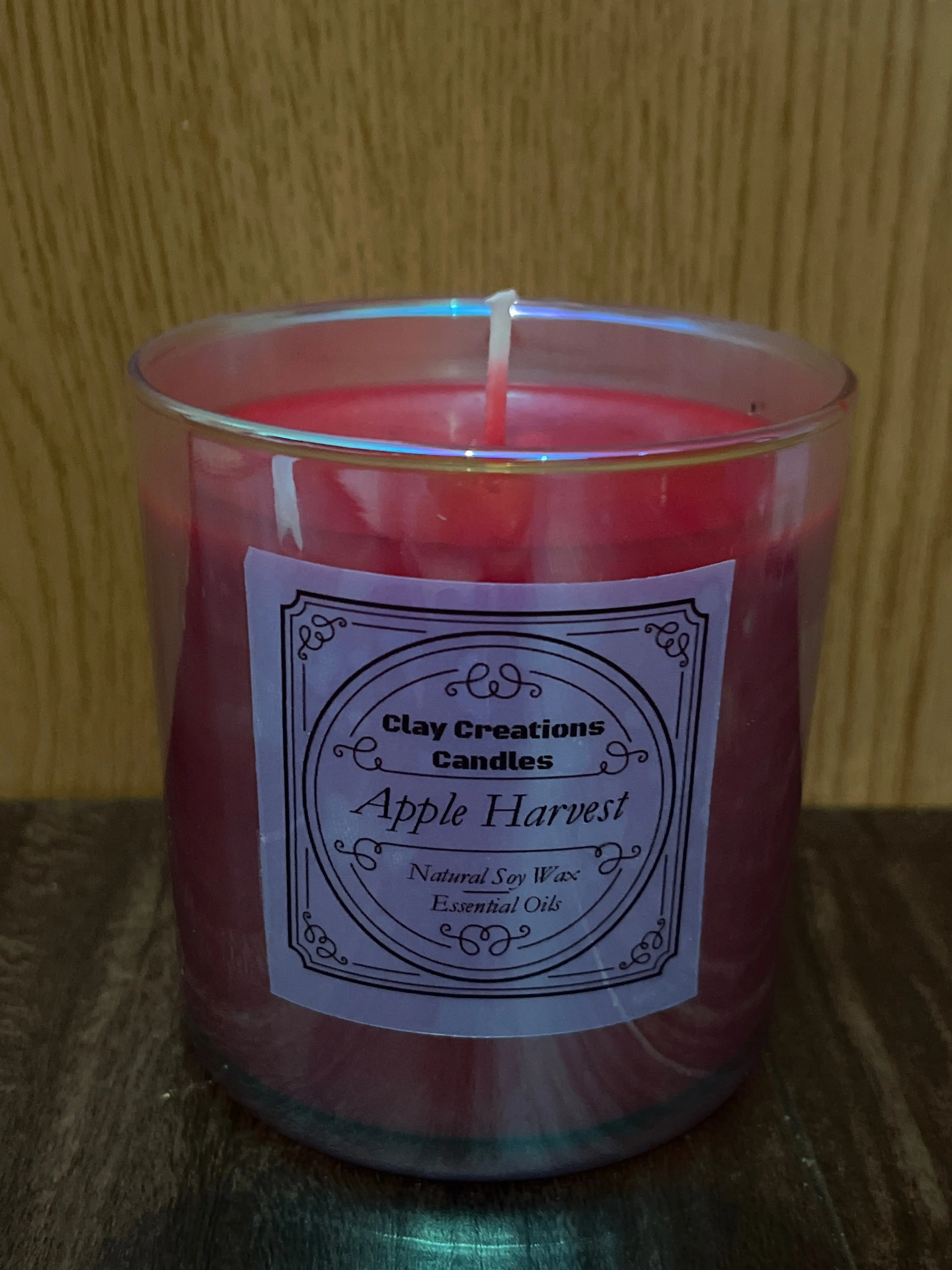 Apple Harvest 8oz Soy Candle- Rainbow Jar