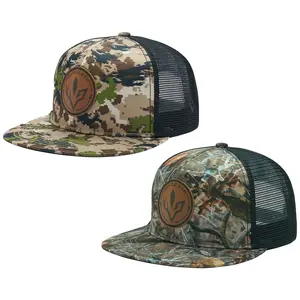 BASSDASH 2 Pack Flat Brim Trucker Cap Adjustable Snapback Hat Mesh Back For Men Women Fishing Hunting