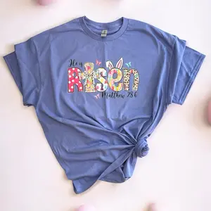 He Is Risen Women's Easter T-Shirt with Colorful Design, Short Sleeves, and Risen Logo - Womenswear, Top