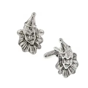 Mens Silver Vintage Circus Clown Cufflinks