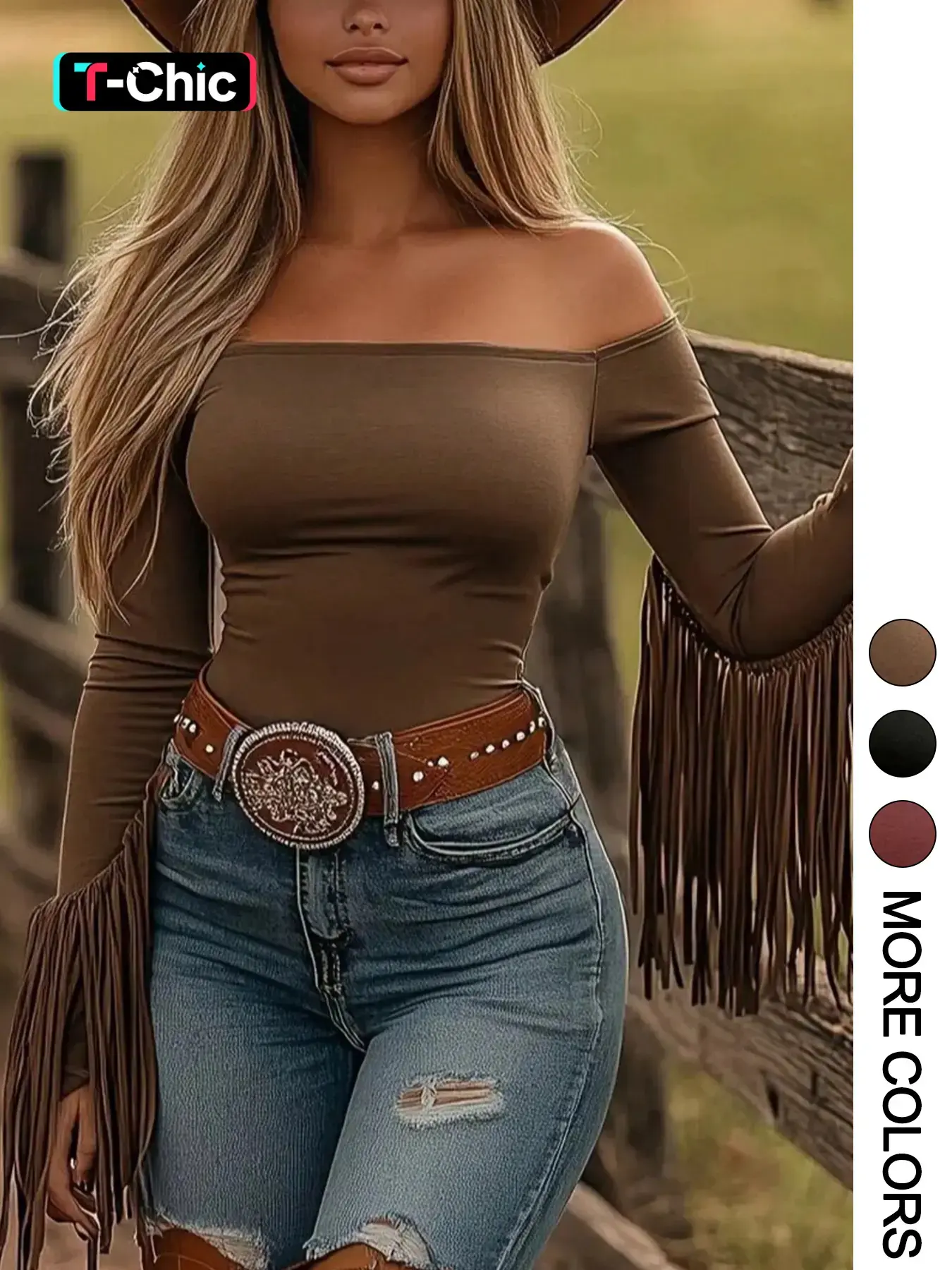 Women's Long Sleeve Knit T-Shirt Fit, One Shoulder Design with Fringe Detail, Perfect for Spring Outdoor Activities & Casual Wear, Casual Fitted Knitwear, Knitwear, Lady Tops, Womenswear, Style